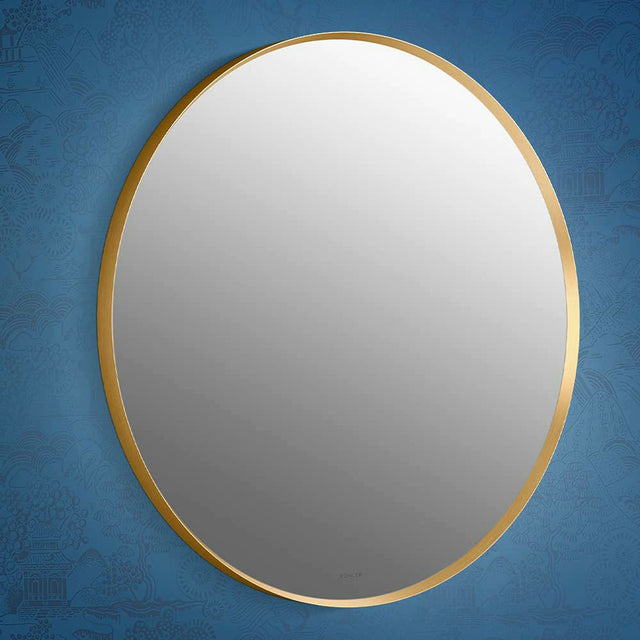 Mirror Craft Round Golden Metallic Framed Mirror for Bathroom and Living Room