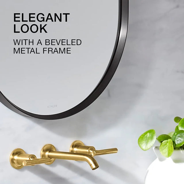 Mirror Craft Rectangle Capsule Matte Black Metallic Framed Mirror for Bathroom and Living Room