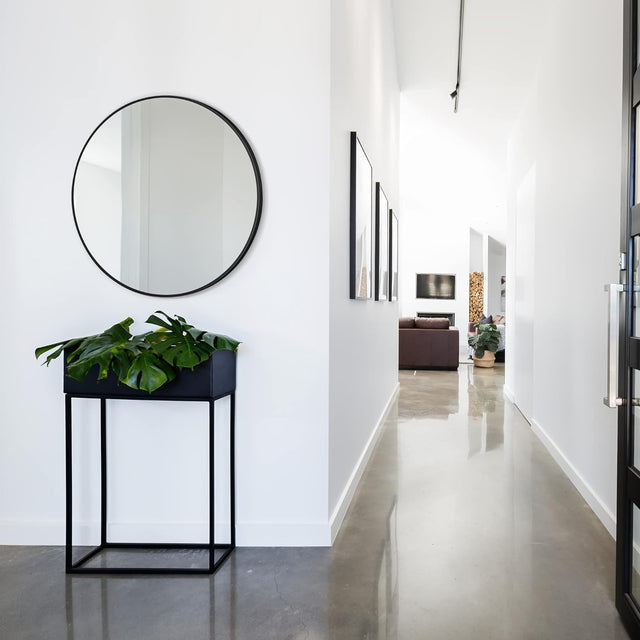 Mirror Craft Round Matte Black Metallic Framed Mirror for Bathroom and Living Room
