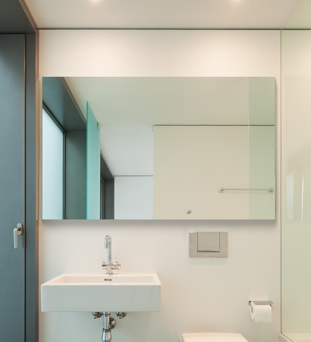 Mirror Craft Frameless Rectangular Basic Bathroom Mirror with PREFIXED Strong Steel Hooks for WALLMOUNT
