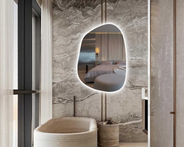 Mirror Craft GlowCurve Asymmetrical Led Mirror With Touch Sensor (3 Lights Integrated)