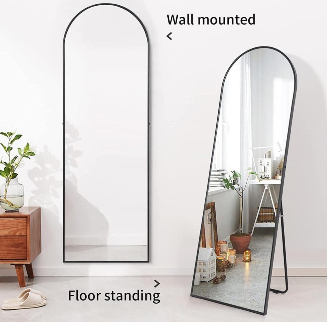 Mirror craft Black India Gate Metal Stand Frame mirror 22" X 55"