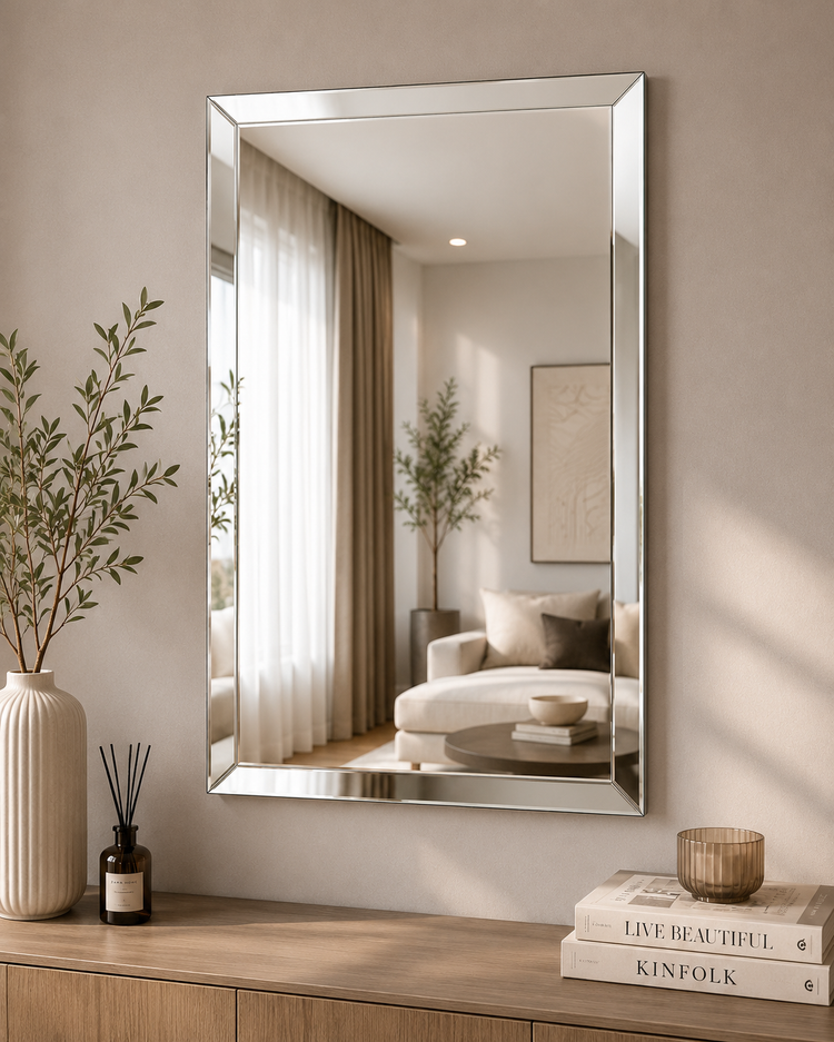 Classic Plain Wall Mirror for Living Room & Bathroom | Mirror Craft
