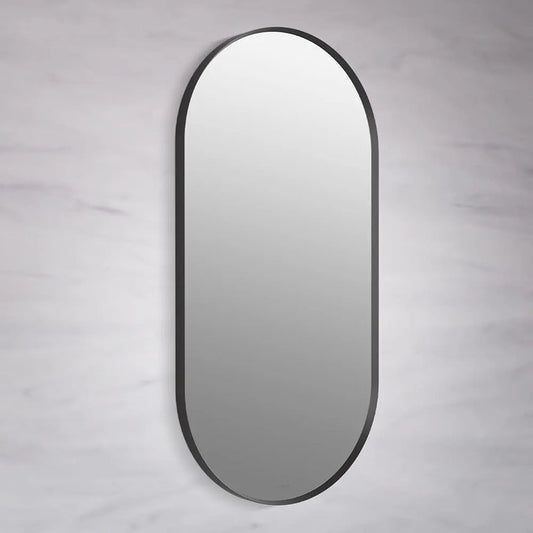 Mirror Craft Rectangle Capsule Matte Black Metallic Framed Mirror for Bathroom and Living Room
