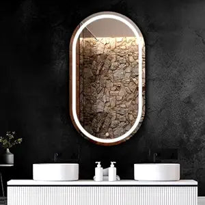Mirror Craft Capsule Wall Mirror ( integrated 3 Lights )