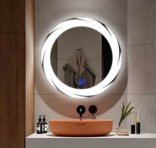 Mirror Craft Master Whirl Led Bathroom Mirror With Touch Sensor & Dimmable (3 Lights Integrated)