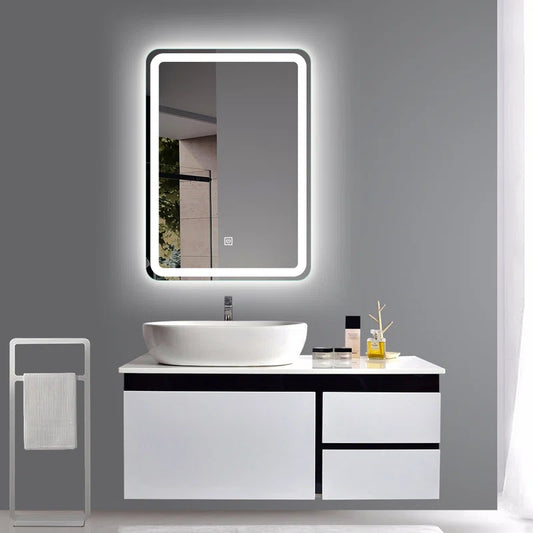 Mirror craft delux  Rectangle Dimmable Led Mirror With Touch Sensor ( 3 Led Light Integrated)