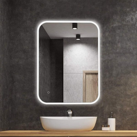 Mirror Craft Desert Curved Corner Rectangle Led Mirror (3 Lights Integrated)