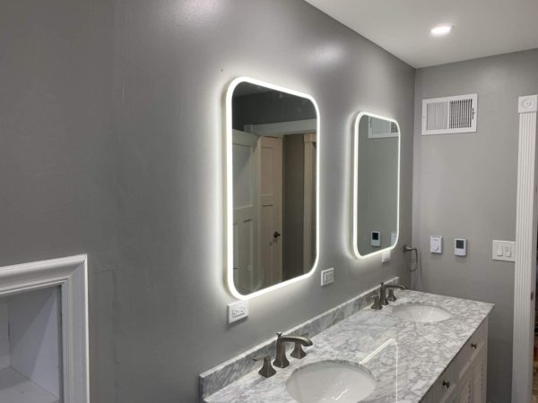 Mirror Craft Desert Curved Corner Rectangle Led Mirror (3 Lights Integrated)