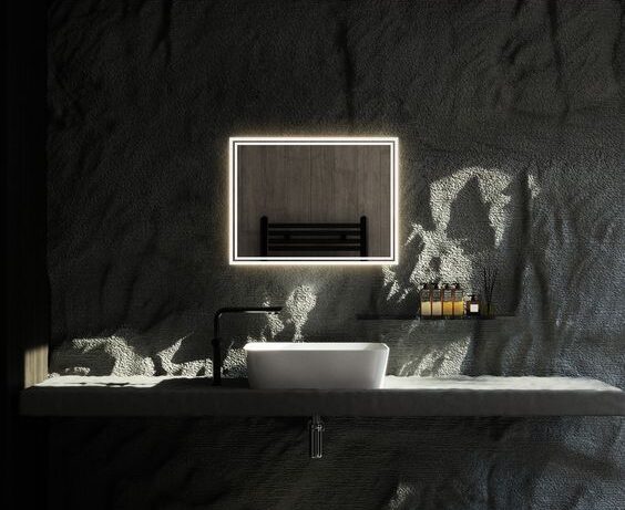 Mirror Craft Double Strips Led Bathroom Mirror With Touch Sensor & Dimmable (3 Led Lights)