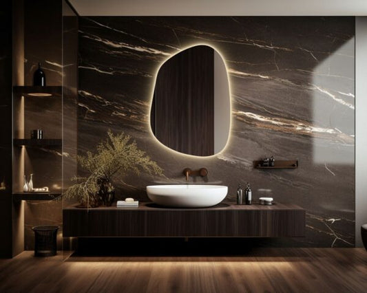 Mirror Craft GlowCurve Asymmetrical Led Mirror With Touch Sensor (3 Lights Integrated)