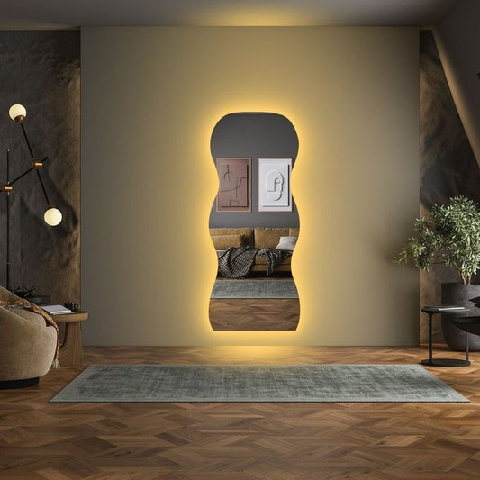 Mirror Craft Thunder  Waving Designer Led Mirror With Dimmable & Touch Sensor (3 Lights Integrated)