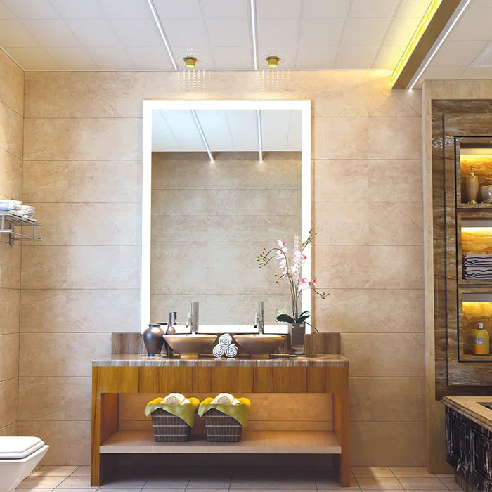 Mirror craft Inspire Rectangle Led Bathroom Mirror With Touch Sensor & Dimmable (3 Lights Integrated)