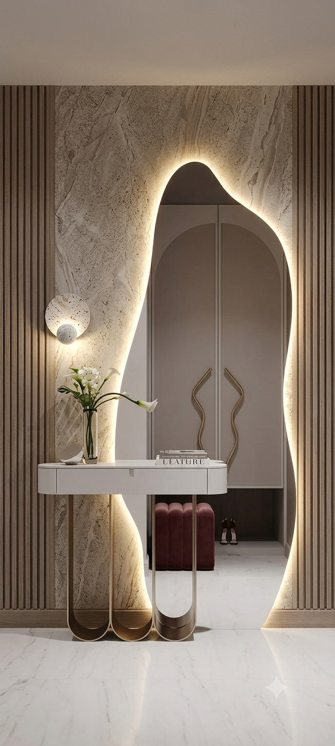 Signature Irregular Full-Length LED Backlit Mirror | Frameless Design