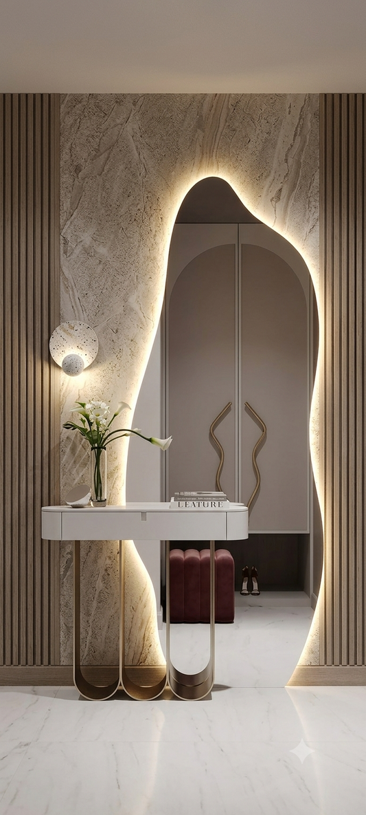 Signature Irregular Full-Length LED Backlit Mirror | Frameless Design