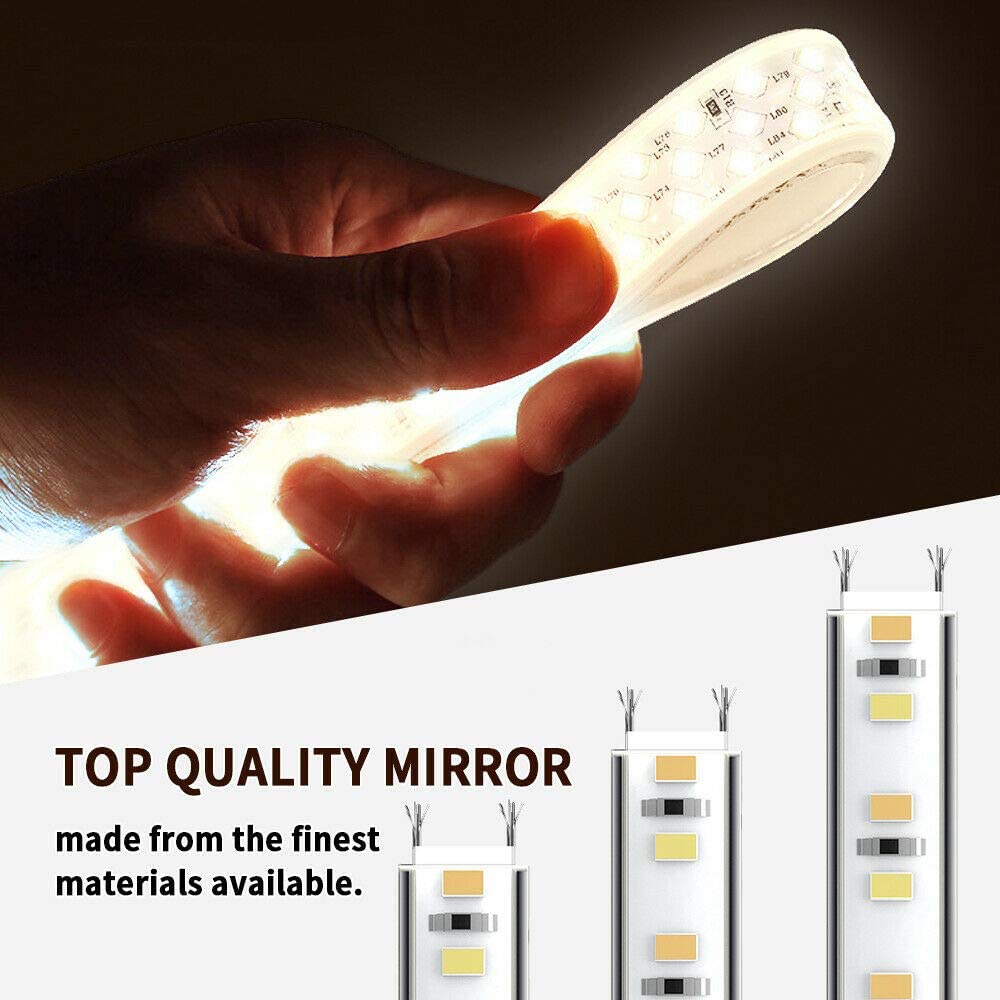Mirror Craft Double Strips Led Bathroom Mirror With Touch Sensor & Dimmable (3 Led Lights)