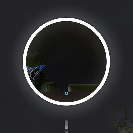 Mirror Craft Outer Lighted Round Bathroom Mirror (3 Lights Integrated)