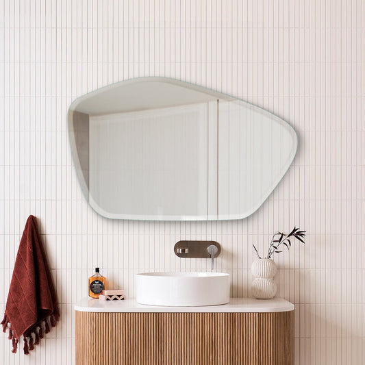 Mirror Craft Oval Blob Bevelled Frameless Mirror for Bathroom
