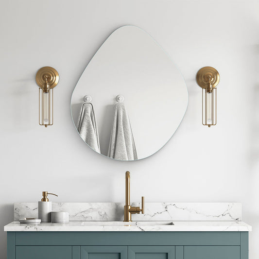 Mirror Craft Frameless Irregular Asymmetrical Mirror for Living Room & Bathroom