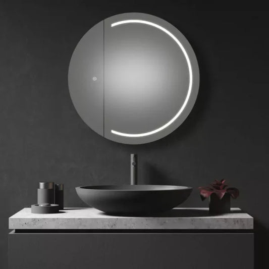 Mirror craft Half Moon  Round LED Mirror (3 Lights Integrated)